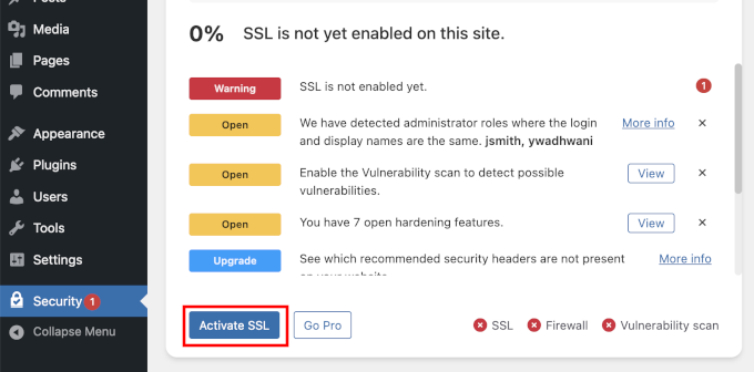 Activate SSL