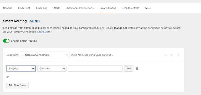 La fonctionnalité de routage intelligent de WP Mail SMTP