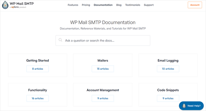 La documentation en ligne de WP Mail SMTP